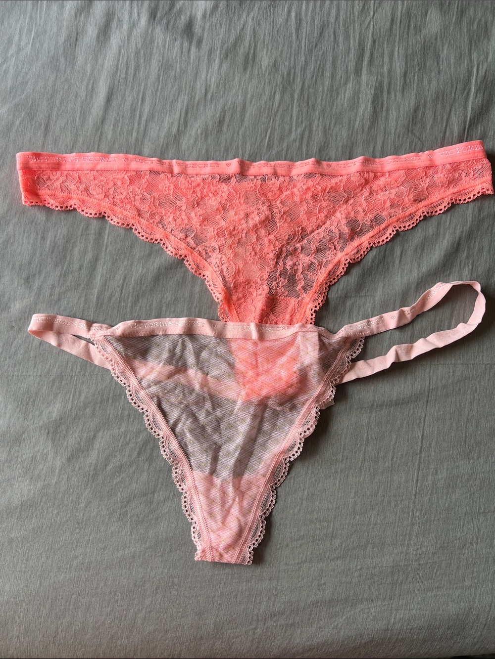 Victoria’s Secret Lace Thong Panties - Coral Pink